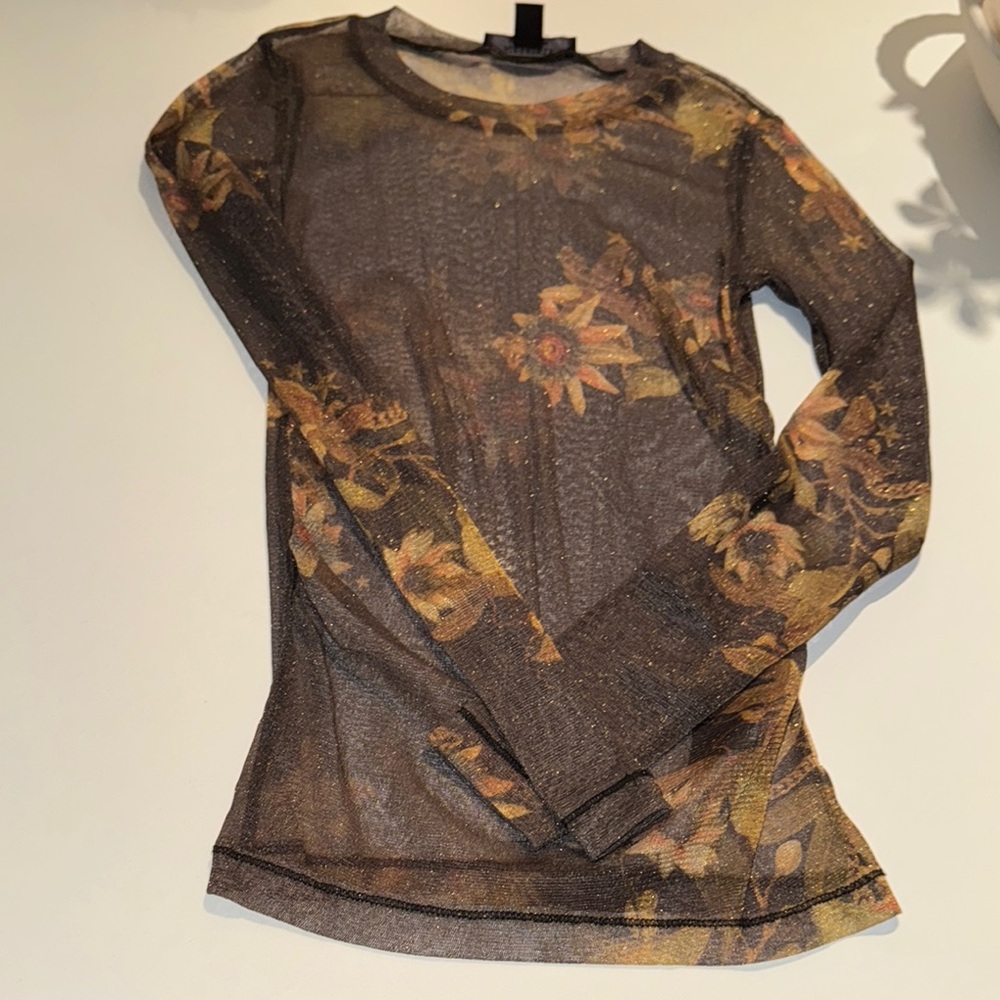 Floral Mesh Long Sleeve Top All Saints